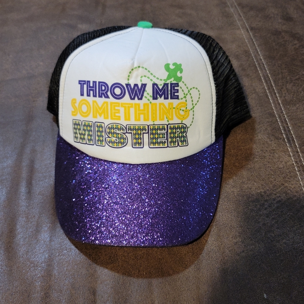 Mardi Gras Throw Me Something Mister Hat Female Trucker Hat.